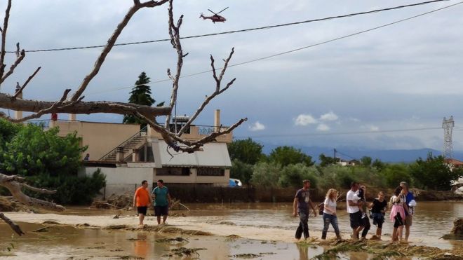 Greece floods: At least five killed after Evia island storms