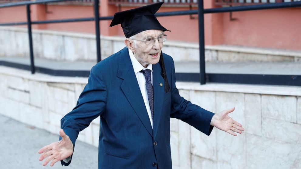 96-year-old student graduates after surviving WWII and now a pandemic