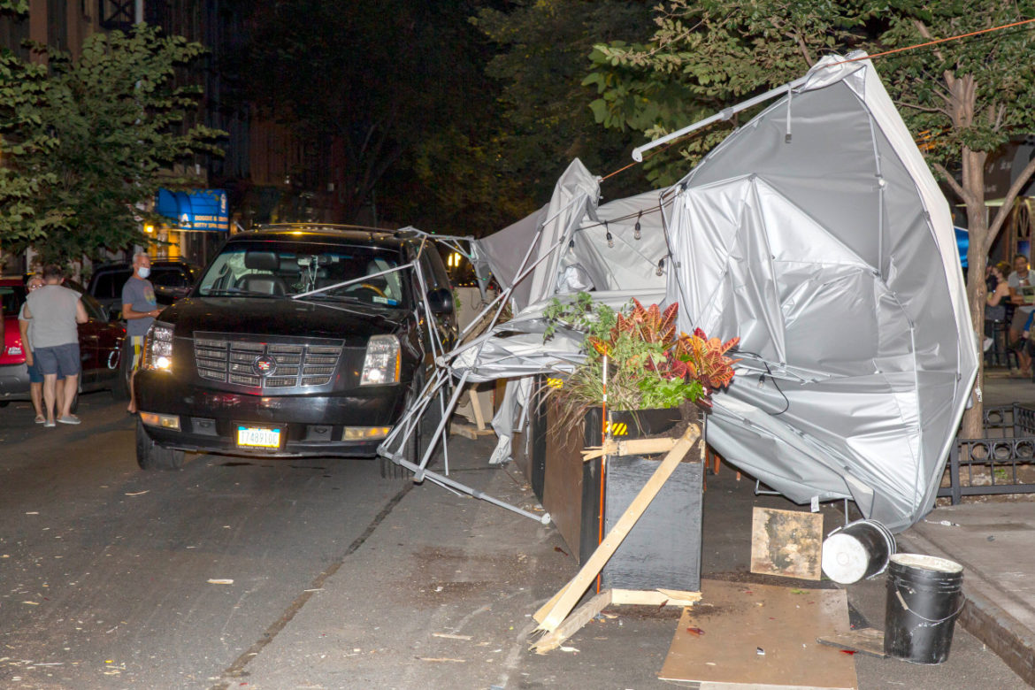 Car crashes into outdoor dining NYC area