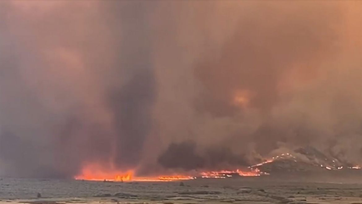 Northern California wildfire whips up fire tornado