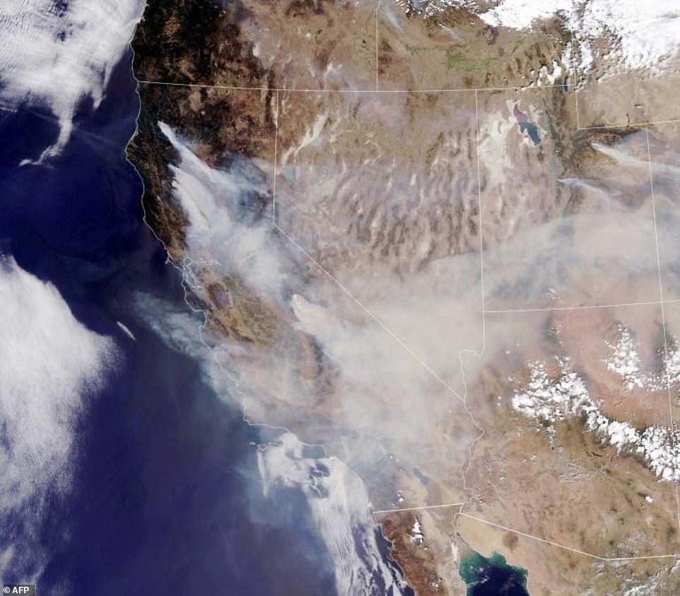 NASA satellite photo west coast  wildfires  News without politics Non political 
