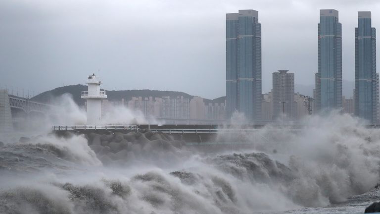 Typhoon Haishen: Storm makes landfall in South Korea after battering Japanese islands