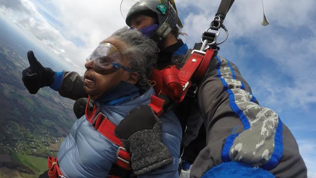 102-Year-Old WWII Veteran Goes Skydiving- Her Bucket List: ‘A Thrill’