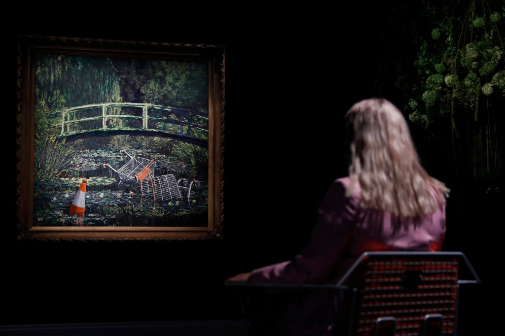 Banksy's reworking of Claude Monet sold at auction, News Without Politics, relevant news unbiased