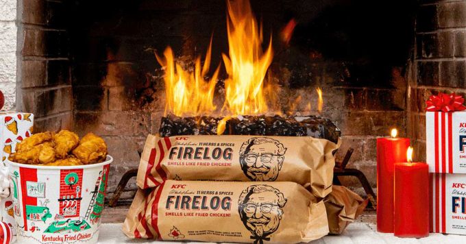 Walmart: KFC’s coveted chicken-scented firelogs