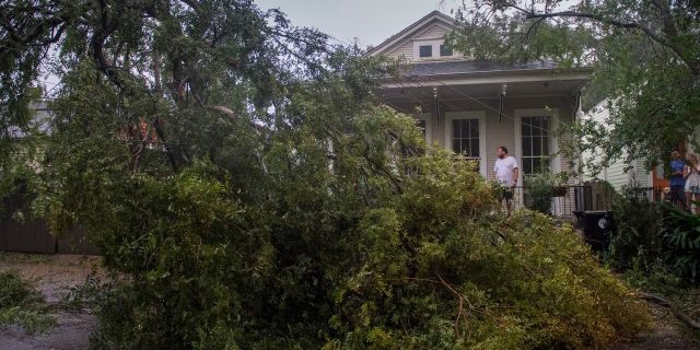 Zeta blasts Gulf Coast with 'major breaches' to levee, people look at downed tree, News Without Politics, non-political