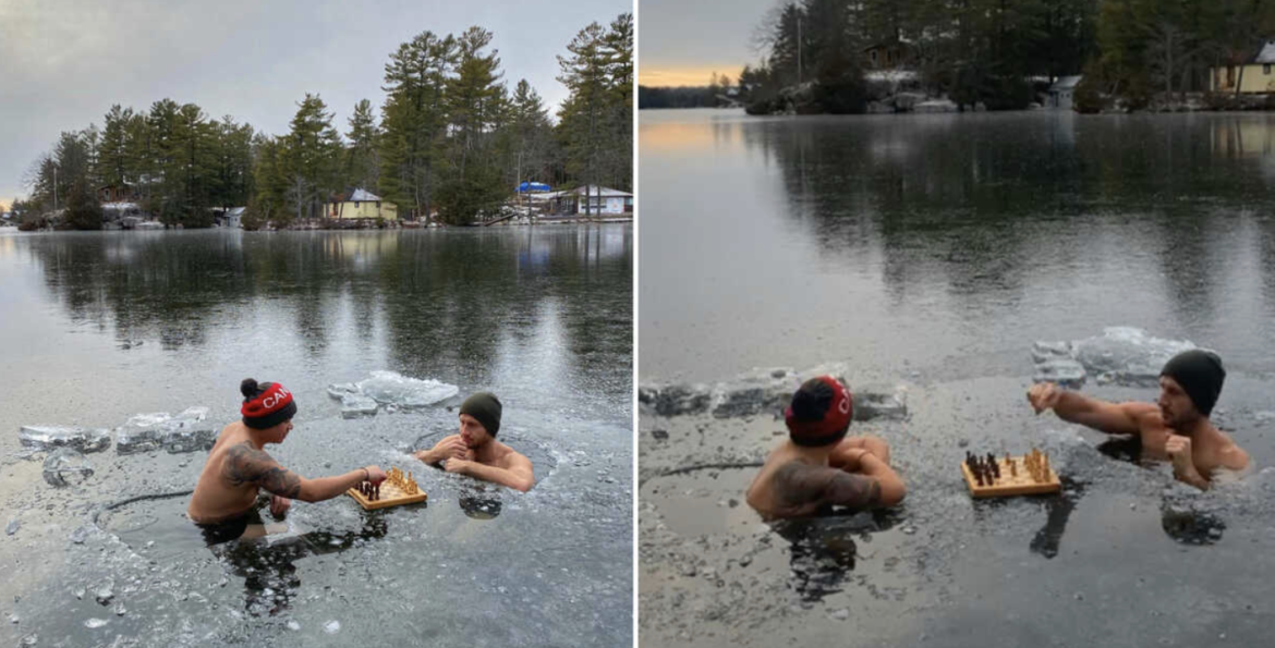 Two Canadians play chess in an icy lake…brrr