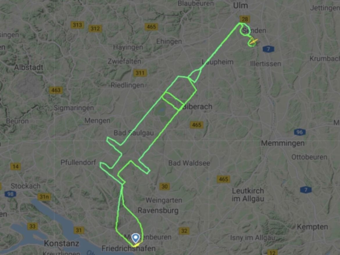 Syringe in the Sky: German Pilot Makes Point