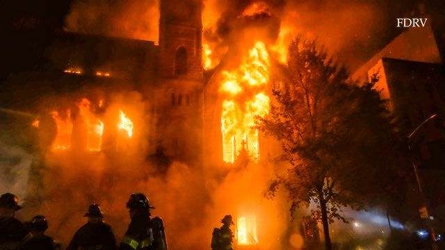 Devastating New York City fire destroys 19th-century church, a ‘beloved’ institution