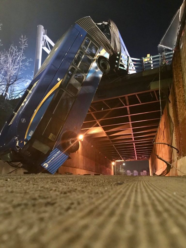 NYC Bus dangles off overpass News without media bias News bias Void of bias Non political news today Non Political news today Non Political news of the day News other than politics Non political News without politics Totally unbiased news