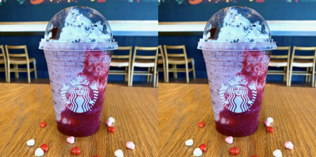 A Love Bug Frappuccino-secret Valentine's Day! follow News Without Politics, best Valentine's day hack, Starbucks, unbiased news, non political news source