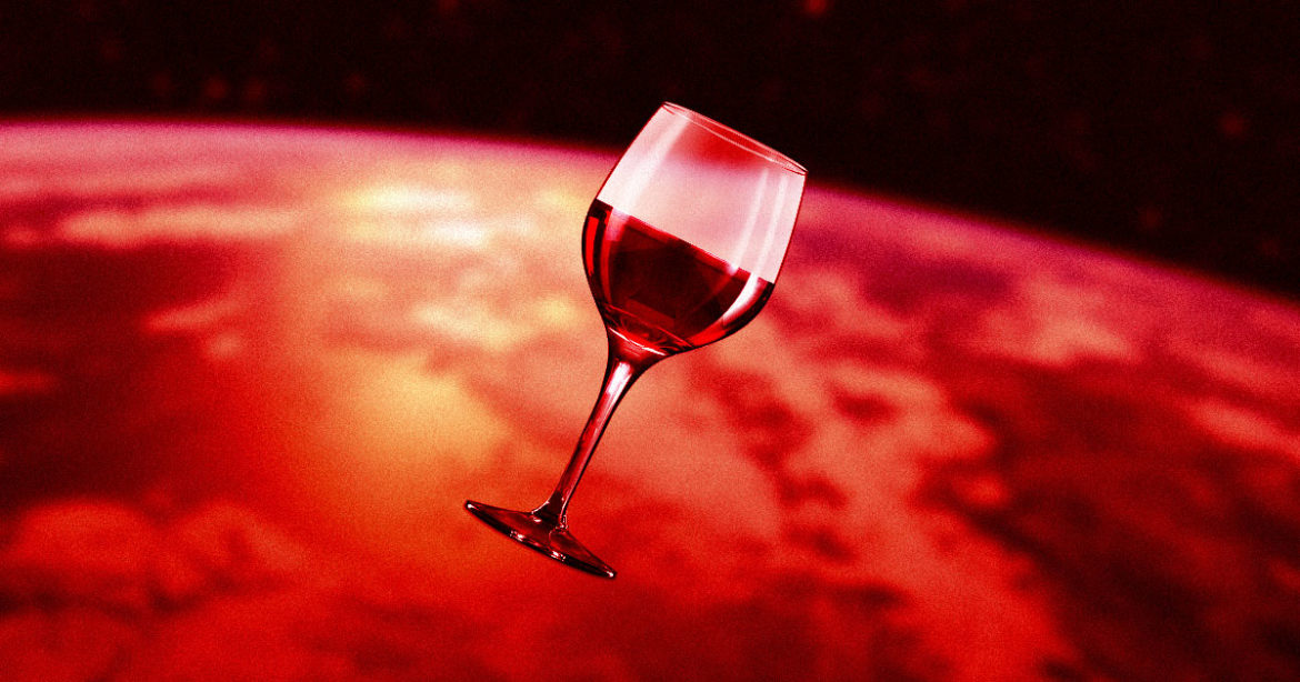 Aging wine in space returns to earth! Cheers!