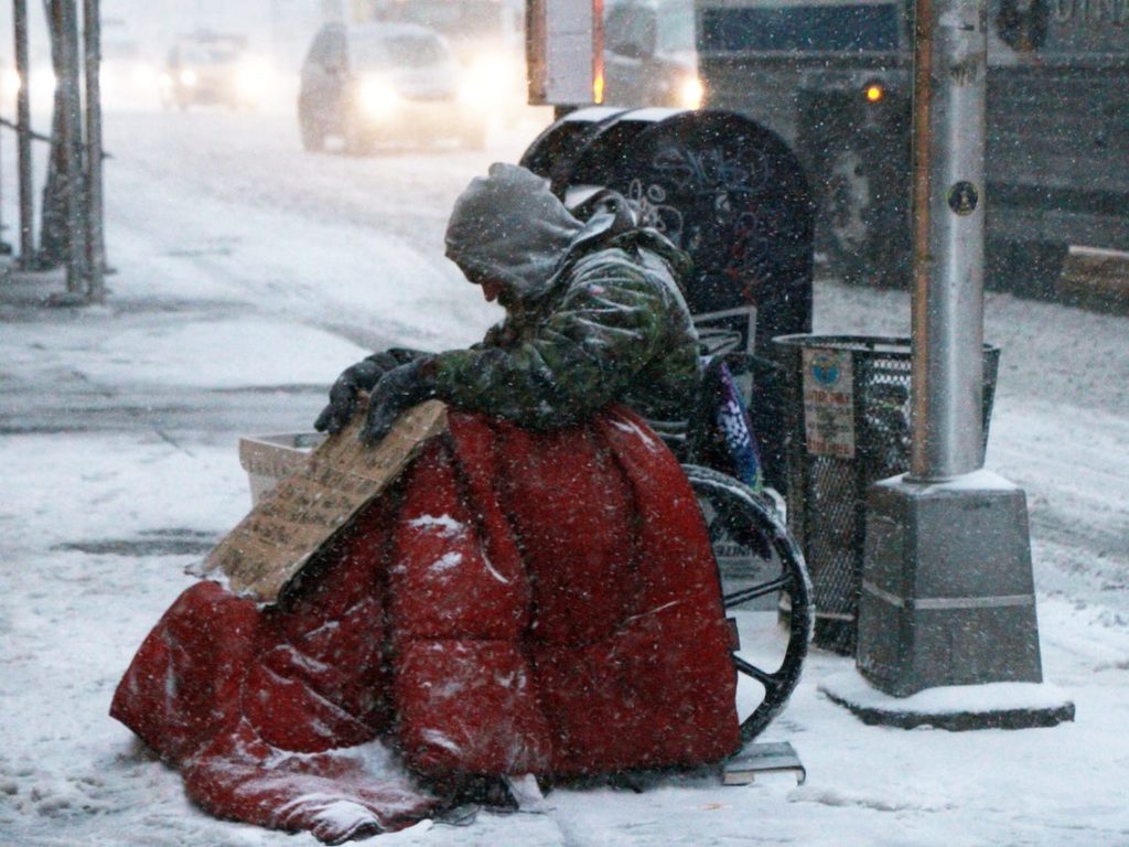 homeless in cold non political news