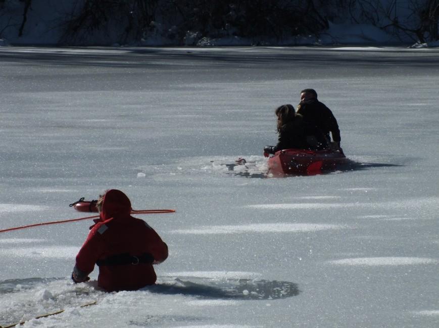 Mother and Child Saved From Passaic River Ice