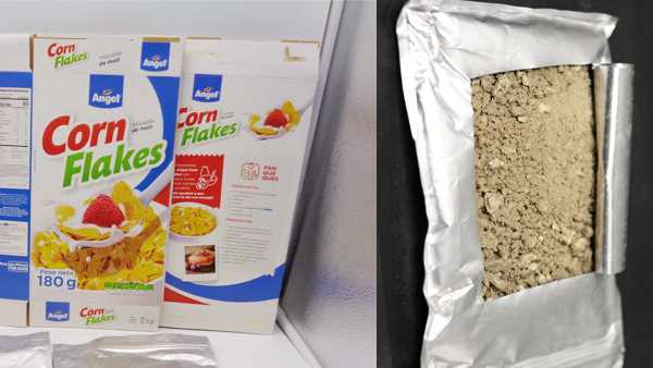 Corn flakes coated with cocaine seized