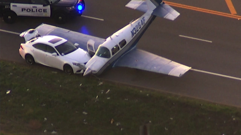 Plane Crashed Into Car on Freeway