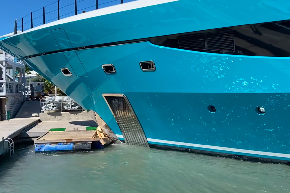 $118 million superyacht crashes dock