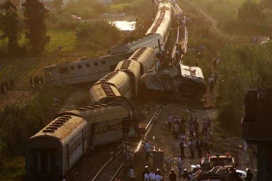 Passenger trains collide in Egypt killing 32