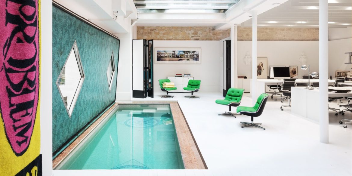 New Paris office features an indoor pool!