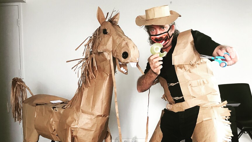 David Marriott becomes a ‘cowboy’- makes paper horse