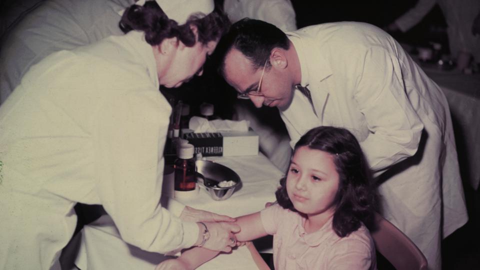 Polio vaccine trial announcement-this day in history