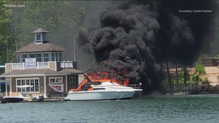 Boat explodes in Georgia Lake