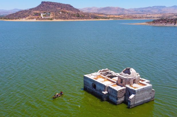 Church rises from water after 40 years