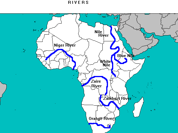 Physical Map Of Africa Rivers Edited 