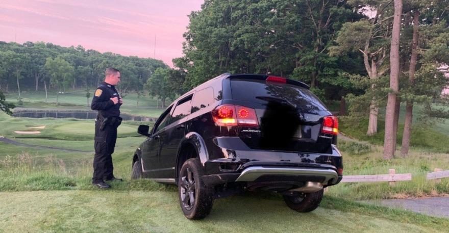 Driver follows GPS – Gets stuck at golf course