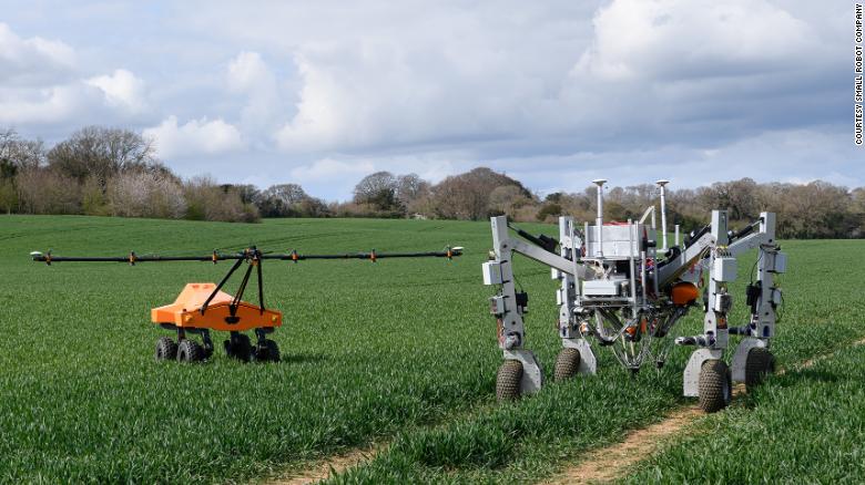 Zapping weeds by a robot