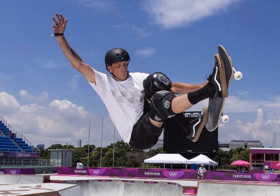 Legendary skateboarder shows off his skills at Olympics