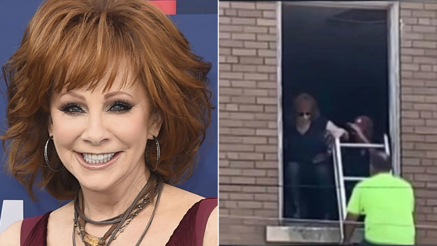 Emergency workers rescue Reba McEntire after staircase collapsed