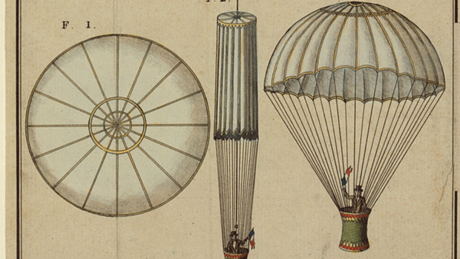 First parachute jump took place- this day in history