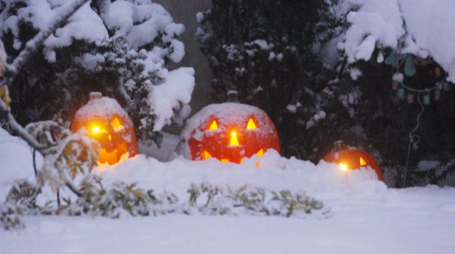 What happened when the monster snowstorm canceled Halloween?