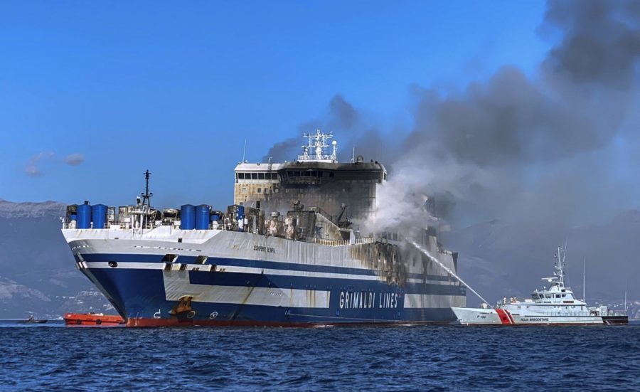 Many rescued in huge ferry fire off Greek coast