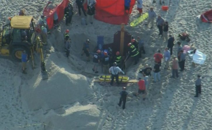 Teenager killed in bizarre sand collapse at Jersey Shore